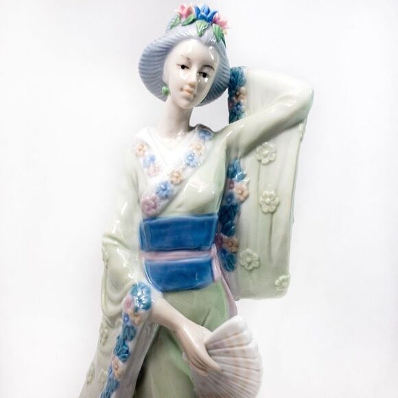 Fine Porcelain Japanese Geisha Statuette in Pastels - Picture 2 of 9